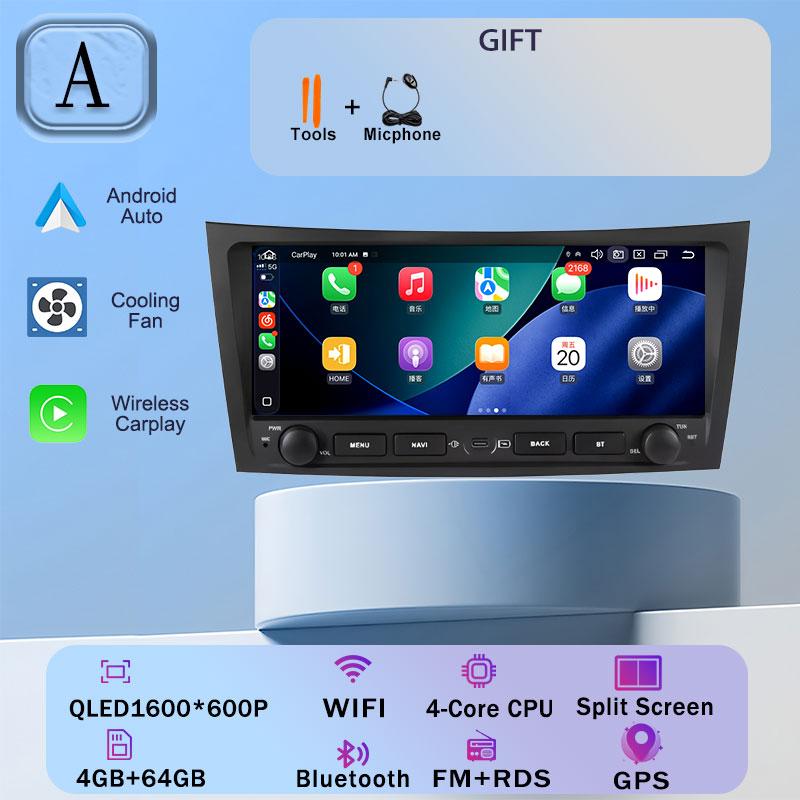 Écran Android 16 de 9,3 pouces pour Mercedes Benz Classe E W211 E200 E220 E300 E350 E240 E270 E280 Classe CLS W219 2002 - 2009 WiFi 4G CarPlay