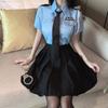 Pleated Skirt Cosplay Sexy Adult Products Career Sex Blue Policewoman Suit Seduction