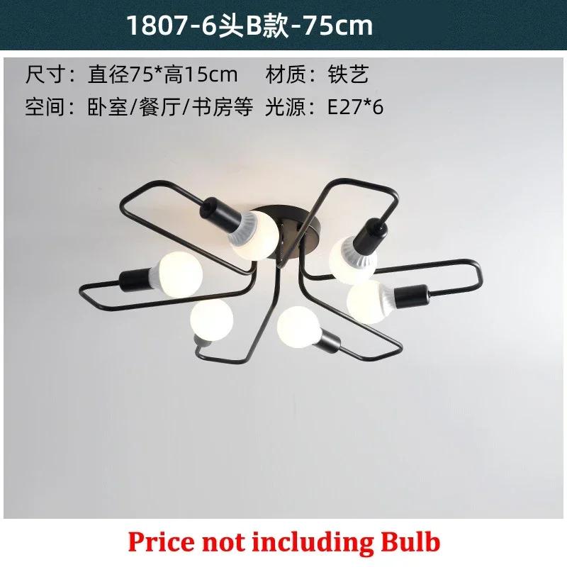 Vintage 3 5 8 Pipes Ceiling Lamp Retro Black Chandeliers Light Iron Loft Lustre Classic Living Dining Room Luminaire Home Decor