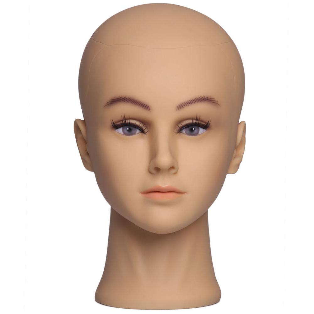 Fashionable Bald Mannequin Head for Wigs Making Hats Display Cosmetology Manikin Head for Makeup Practice Wig Stand