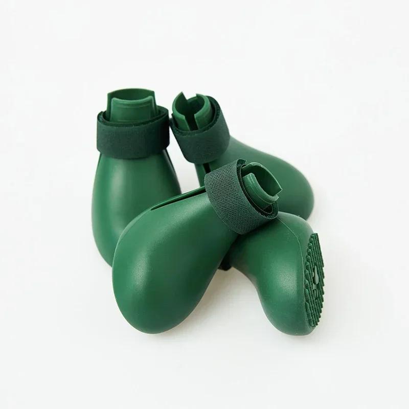 4Pcs Waterproof Pet Cat Rainshoes Anti-slip Silicone Pet Dog Rain Boots Outdoor Rubber Boot For Small Medium Large Dogs Cats