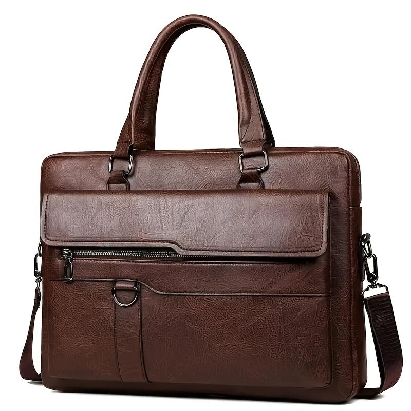 Vīriešu vintage brūna biznesa portfelis, messenger