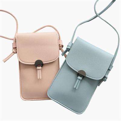 Portable Mini Touchable Screen Pu Leather Diaper Bag Cell Phone Pocket Wallet Crossbody Bag Travel