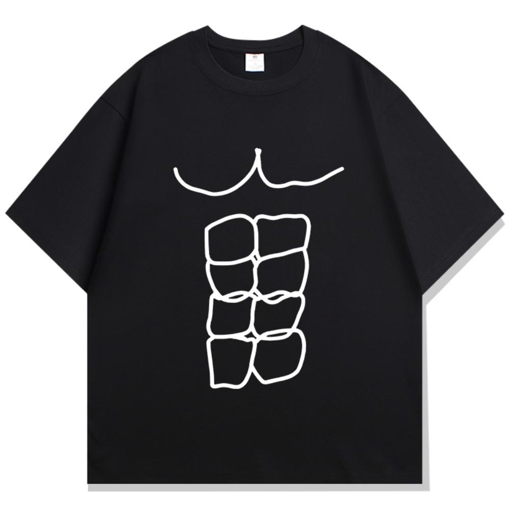

Fun Fitness Abdominal Muscle Print TShirt Womens Short Sleeve TShirt Womens Sports Top Summer Vintage Clothes 4XL