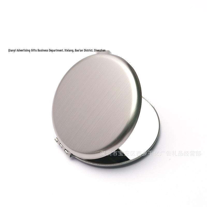 Engravable Stainless Steel Foldable Makeup Mirror - Unbreakable, Portable, Round/Square Design, Compact Size