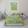 City Map Playmat Set For Kids Multiple Sizes Kid'S And Adults' Bedroom Exquisite 3Pc Bedding Set, Gift