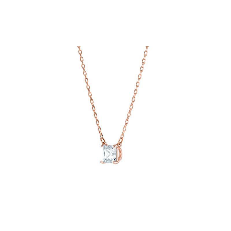 Swarovski Attract Series Square Diamond Necklace Women s Rose Gold 5510698