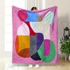 Abstract Colorful Geometric Art Design Patterned Flannel Blanket Perfect for the Bedroom Living Room, Sofa, or a Little Nap