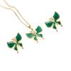 Vintage Retro Enamel Butterfly Stud Earrings & Necklace - French Court Style