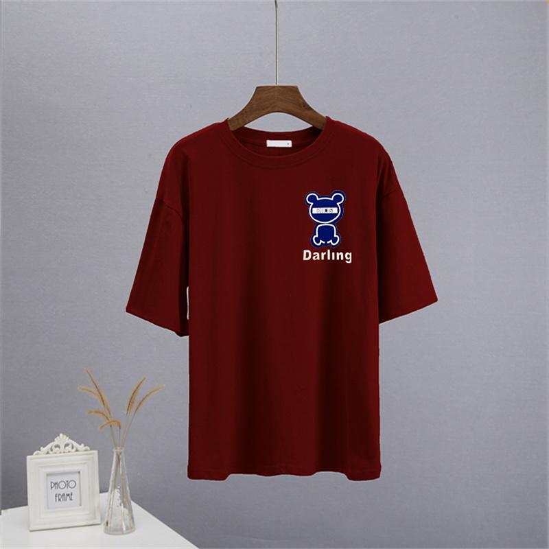 

Shellsuning милый медведь 3D футболки с принтом букв женские летние свободные футболки с круглым вырезом с короткими рукавами женские повседневные хлопковые модные шикарные топы 3XL вино красного