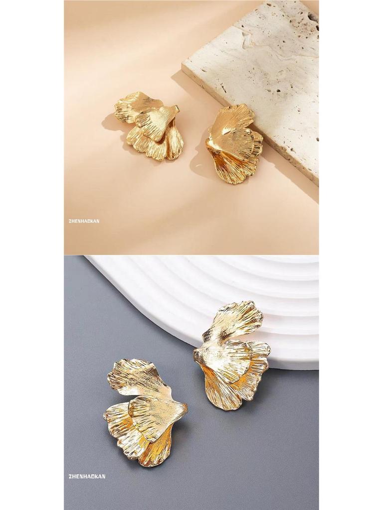 Elegante Retro Ginkgoblatt-Ohrringe - Luxuriöses Chinesisch inspiriertes Zubehör für Bräute und Abendgarderobe