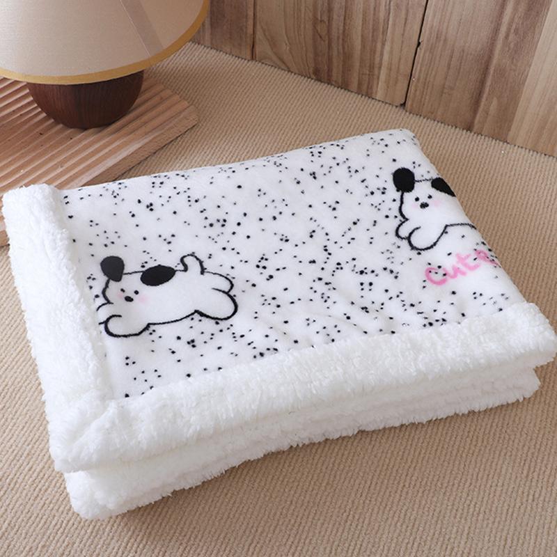 Double-Sided Fleece Pet Blanket Warm Thick Pet Mat For Dogs And Cats Cozy Sleeping Pad Reversible Pet Cover Soft Kennel Cushion