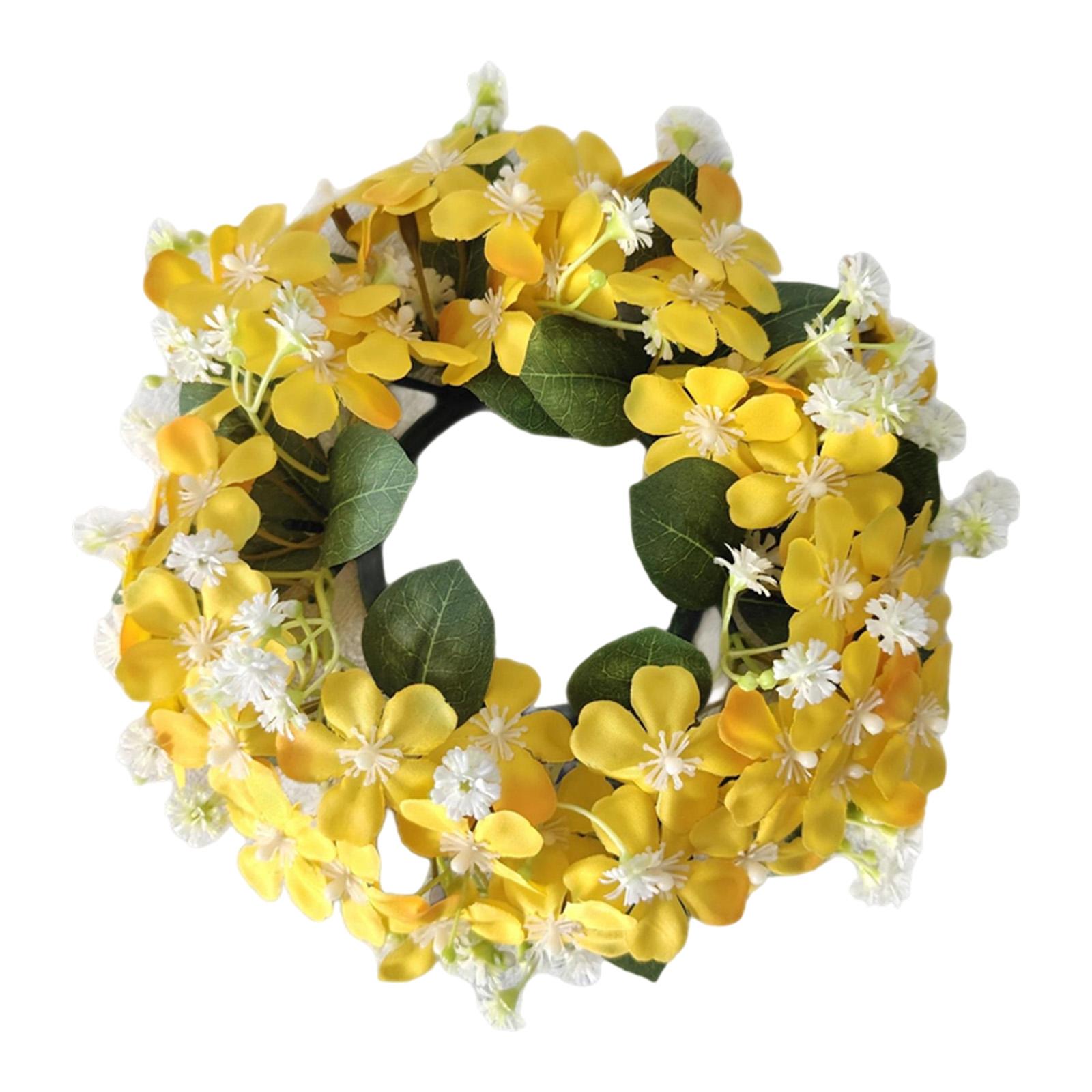 

Artificial Front Door Wreath Craft Collection Gift Reusable Diameter 20cm Decoration for Wedding Festival Wall Farmhouse Window жёлтый