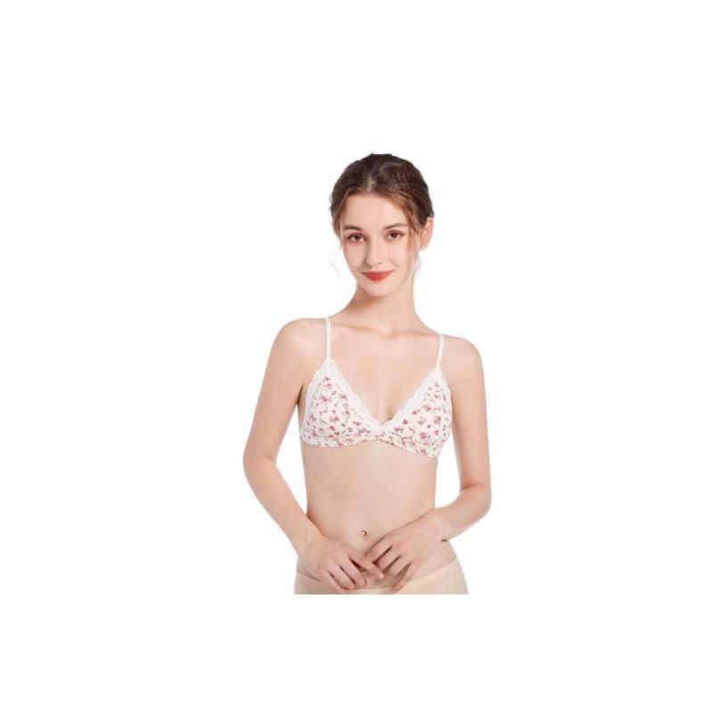 Lingerie Sexy di Pizzo Pizzo Reggiseno Floreale Piccolo da Donna Leggero Traspirante Spalline con Gancio Posteriore Regolabili