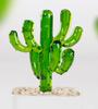 Handmade Glass Blown Cactus Cute Crystal Art Cactus Figurines Collectibles Desk Simulation Plants Decorations Mother's Day Gift