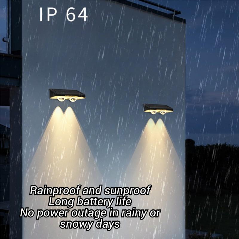 Solar Fence Lights Outdoor Garden Solar Wall Lights Waterproof RGB Bright Solar Powered Lamp Backyard Pathway Yard Deck Decor