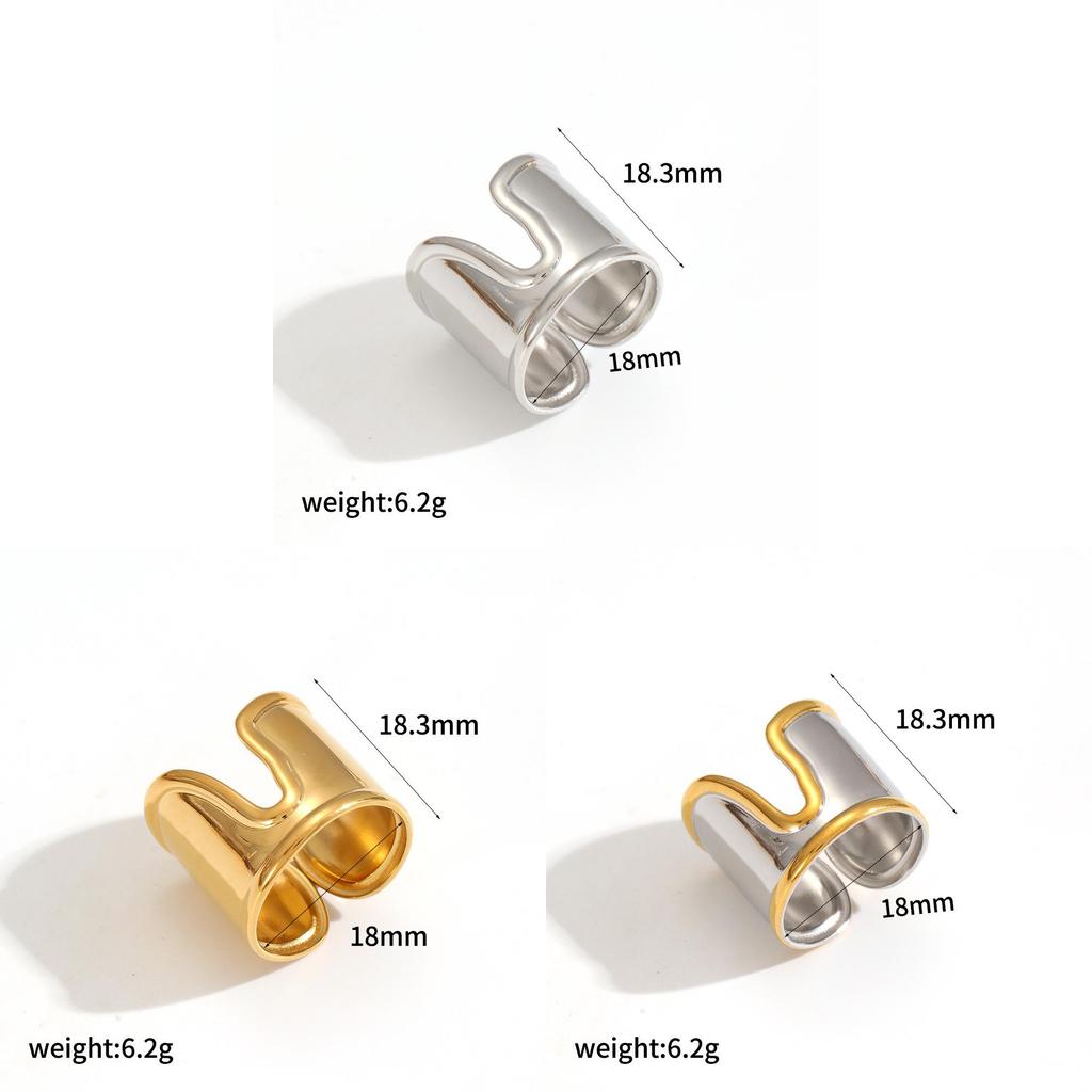 Summer Trend Titanium Steel Ring With Unique Shape And Gold Finish For Women And Men