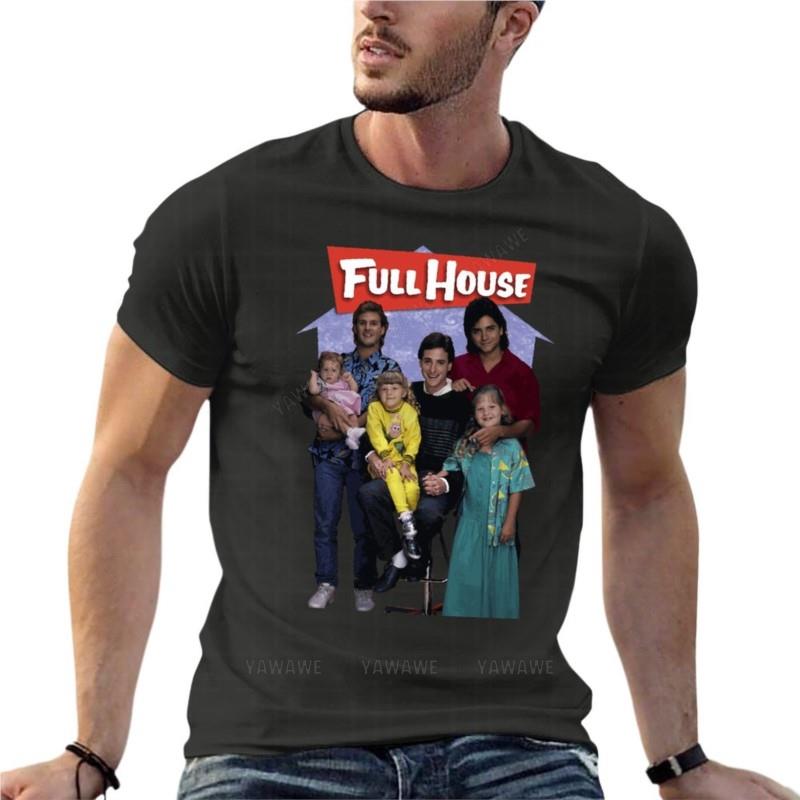 GUOYAN TOP Full House Tv Serie Film Poster 1987 Oversized T-shirts Bedrukt Herenkleding Korte Mouw Streetwear Grote Maat Top T-shirt L