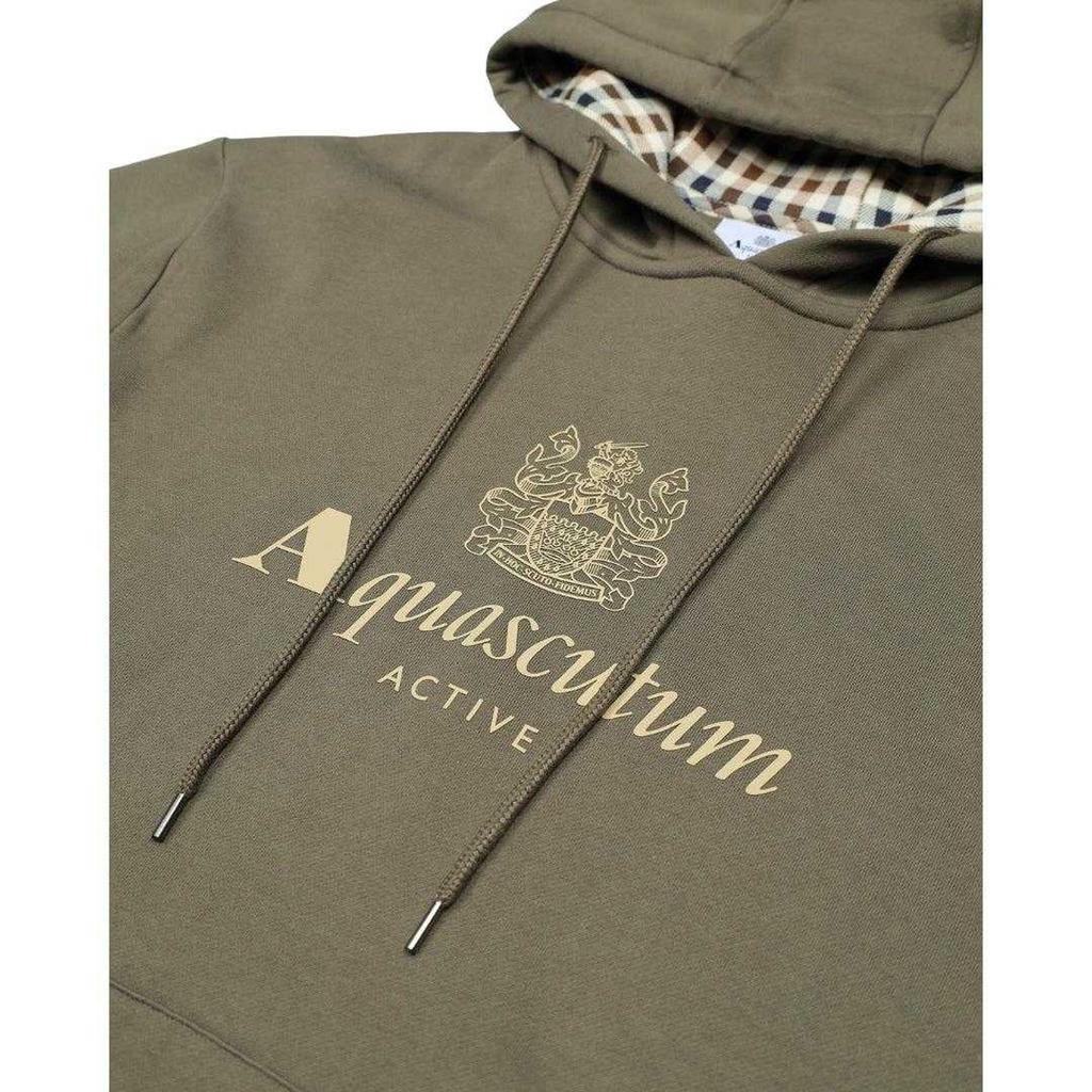 Aquascutum Mens Active Big Logo Hoodie