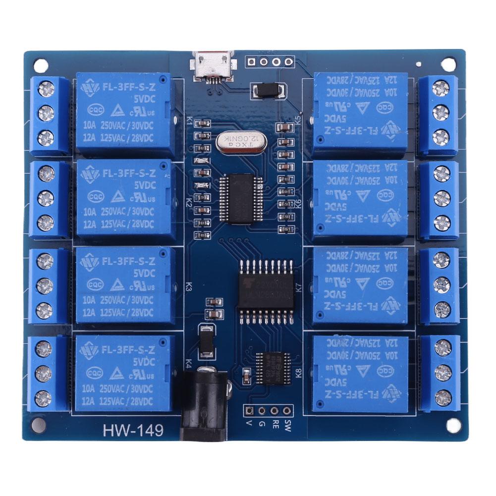 

8 Channel Computer Serial Port Relay Module 5V Computer USB Control Switch Relay Module for Smart Controller