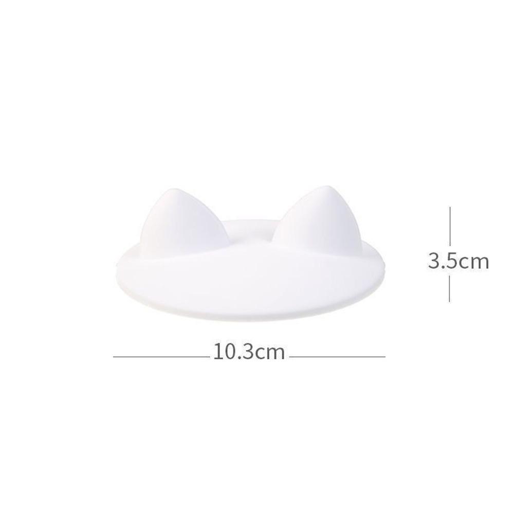 Niedlicher Katzenohren Silikonbecherdeckel Hitzebeständig Auslaufsicher Versiegelt Kaffeetasse Abdeckung Trinkgefäßzubehör