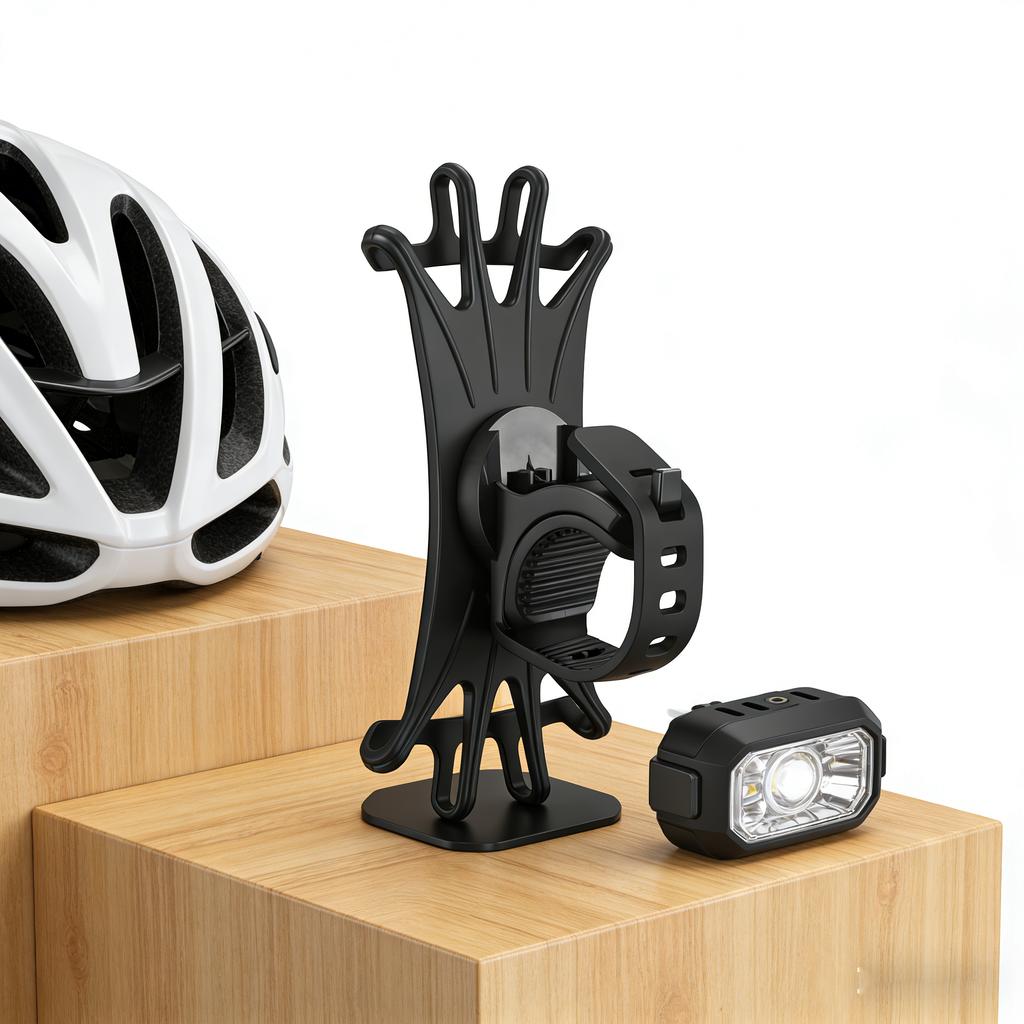 360 Rotating Silicone Bike Phone Holder, Shockproof Universal Mount for Bicycle Motorcycle Handlebar. 13 * 6 * 5