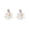 Neue Luxus Vintage Imitationsmuschel Blume Zirkon Perle Muschel Blume Ohrstecker Damen Mode Elegant Schmuck Zubehör