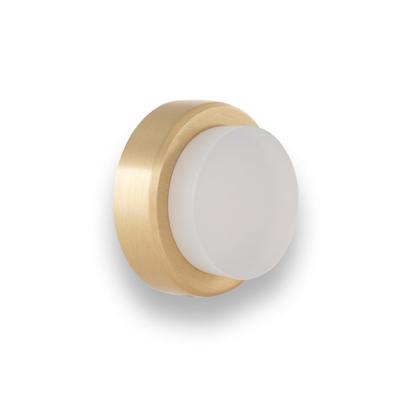 EVI Herrajes | Adhesive Wall-Mounted Door Stop | 24x14mm | Matte Brass Finish | 100% Functional | Model: I-205/24-BLMT