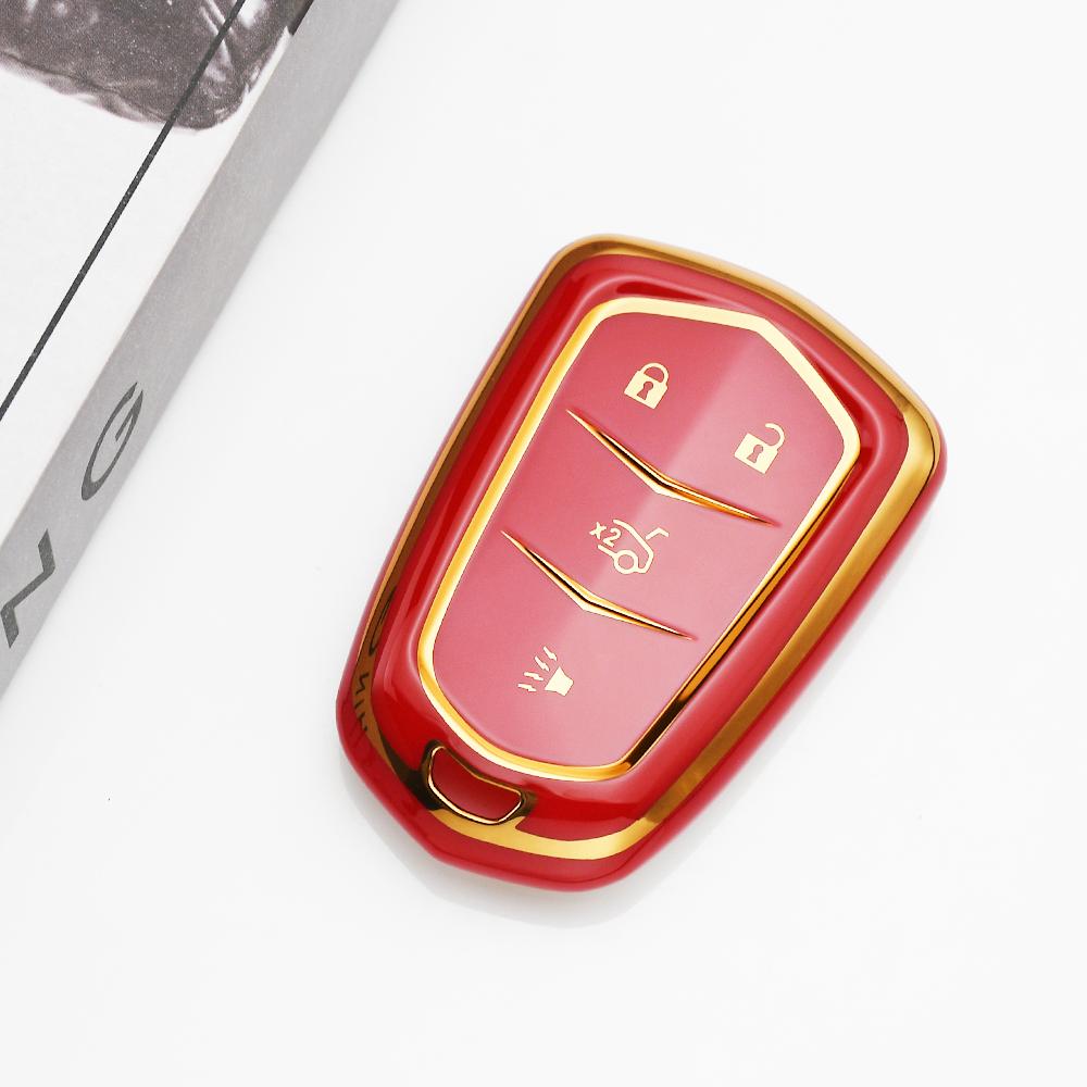 4/5 Buttons TPU Car Smart Key Cover Case Key Fob Bag For Cadillac ATS CT6 CTS DTS XT5 Escalade ESV SRX STS XTS ELR 2014 - 2018