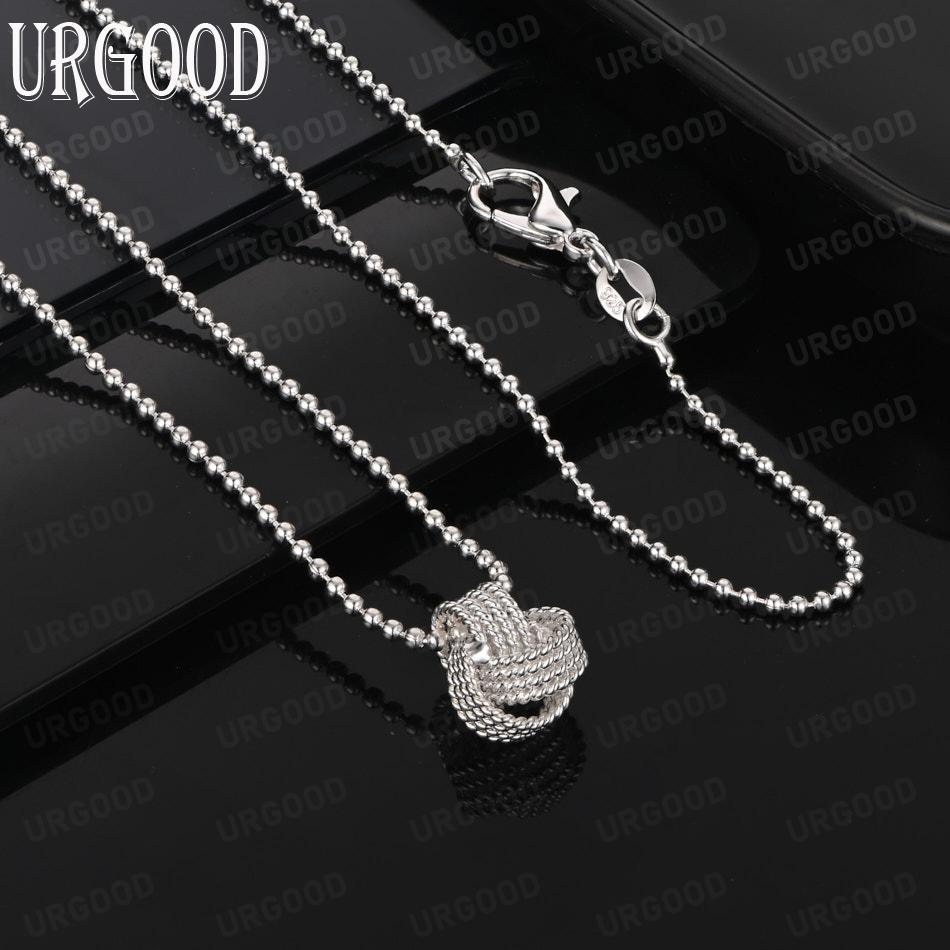 925 Sterling Silver Fashion Jewelry Woven Pendant Necklace Wedding Gift
