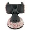 Dashboard Phone Holder Girls Car Interior Mobile Mount Pink Plastic Rhinestones Stylish Accessories Adjustable