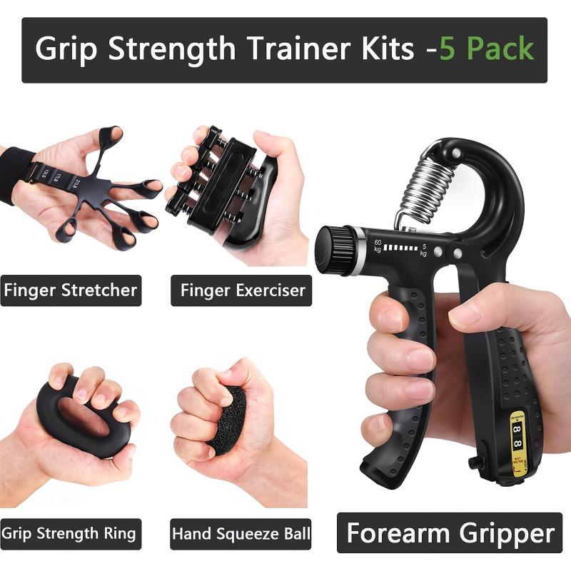 Grip Strength Trainer Kits Forearm Strengthener with Adjustable Resistance Strengthener Set Finger Strengthener Hand Gripper.