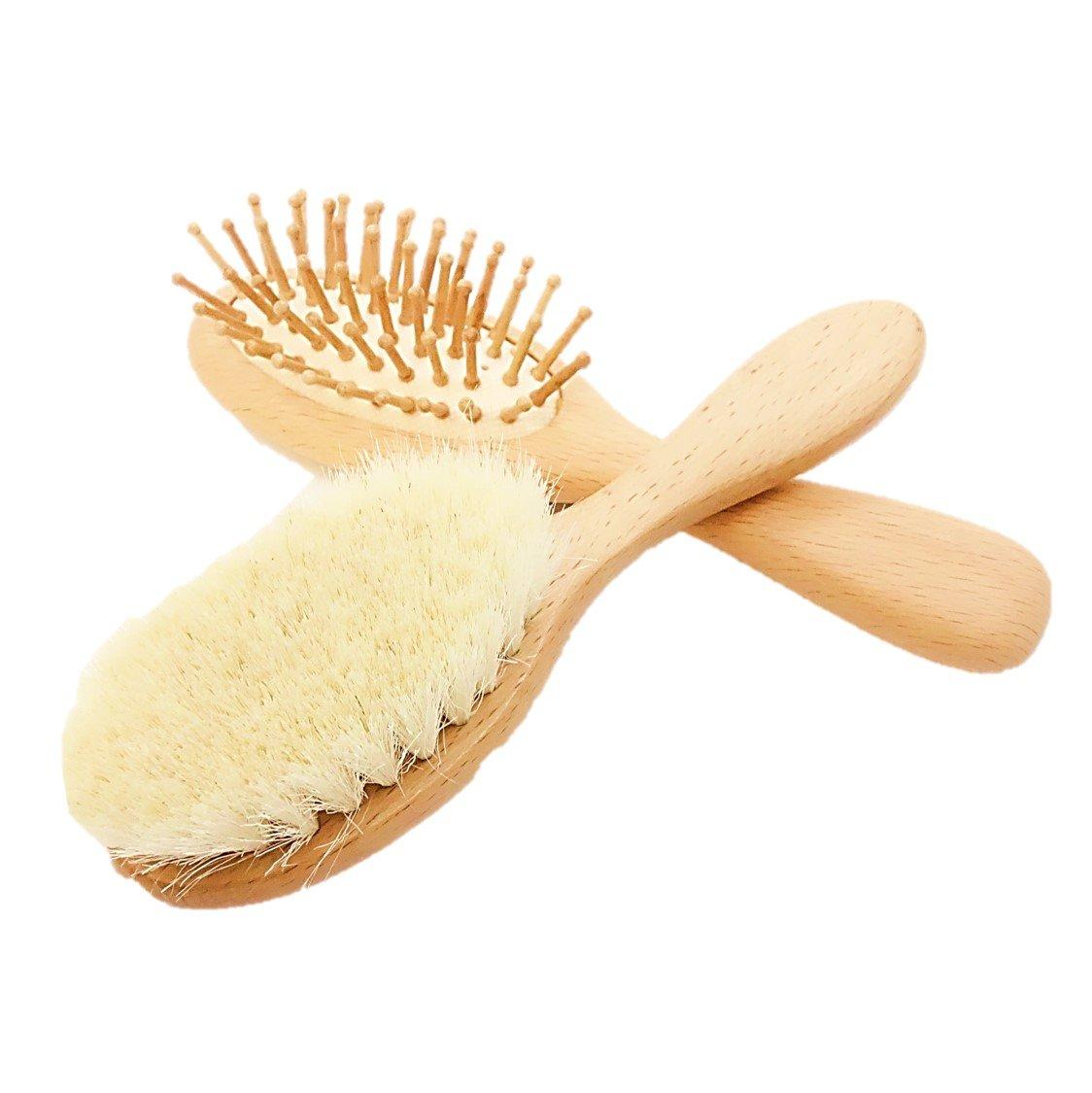

ST TS Baby Hairbrush (Goat Hair) & Comb Set, Baby Brush for Newborns and Infants, Baby Hairbrush and Comb, Baby Gift