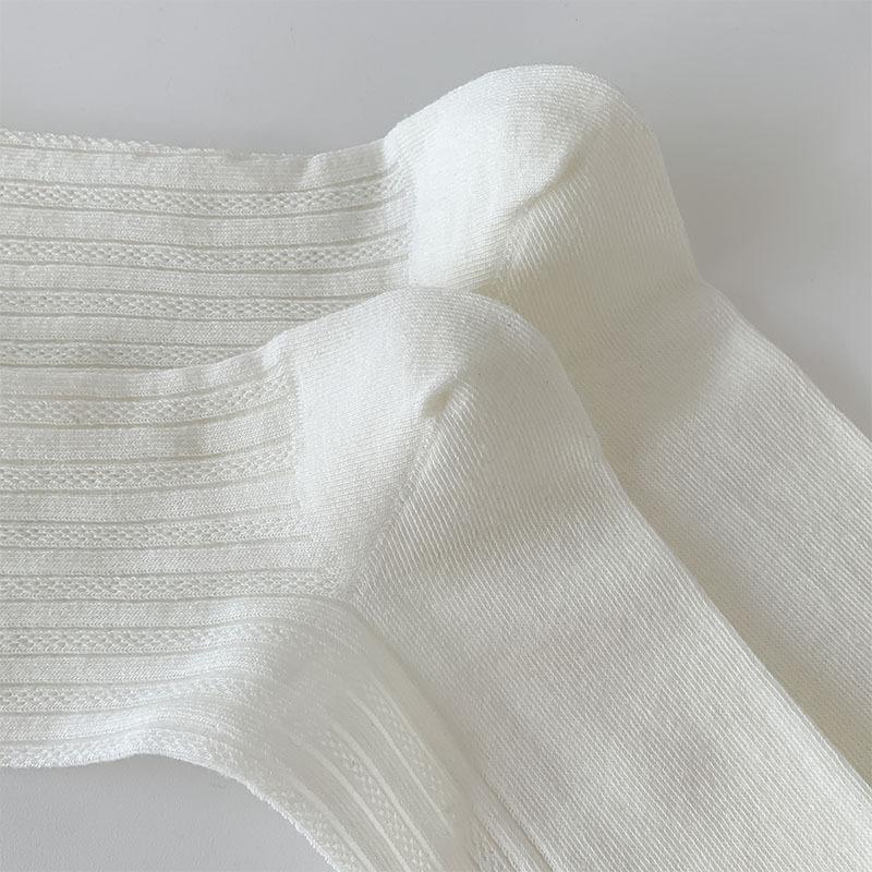 Korean Style Women Socks Summer Cotton Thin Breathable Middle Tube Socks Solid Color White Gray Pink Blue Yellow Long Socks Sox