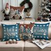 1/4pcs Blue Christmas Decorative Pillowcases, Snowflake Christmas Elf  Cocoa Design Cushion Covers, Christmas Decorations