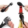 5 i 1 multiverktygsgaffel i rostfritt stål Spork Picnic Camp Multi Tool Bestick Bestick Burköppnare