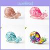 Resin Art Snail Figurine With Genuine Water Crystal For Desktop And Decoration