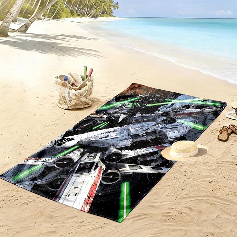 Millennium Falcon Print Beach Towel, Large Soft Quick Dry Towel for Beach Camping Swimming