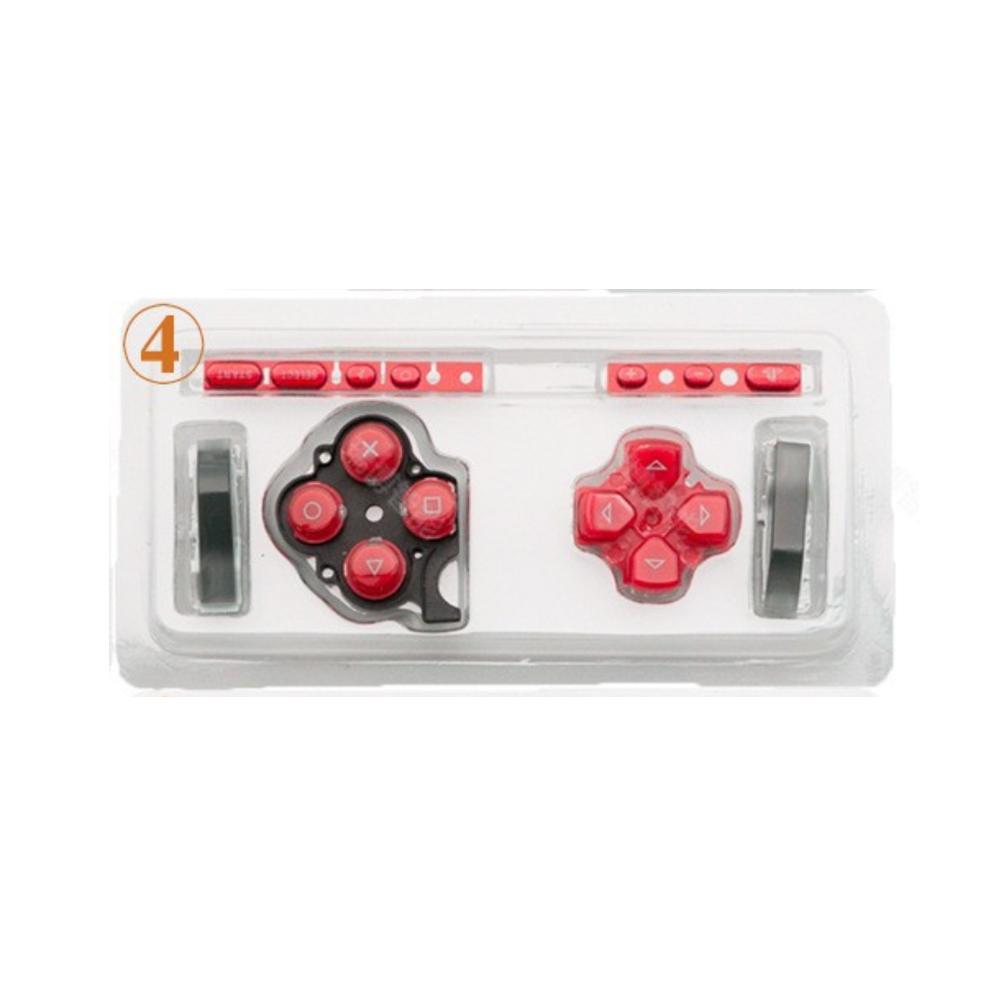 1Set Left Right ABXY Select Start Home Button Kit D PAD Volume Key Replacement For PSP3000 PSP 3000 Game Console Repair Parts красный