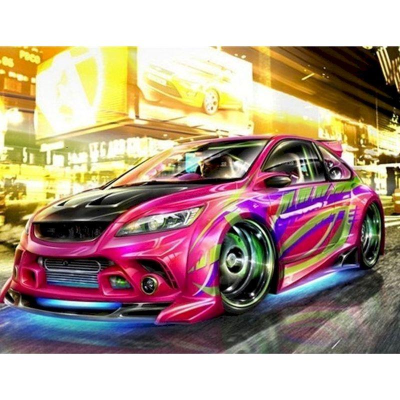 PhotoCustom Painting By Number For Adults On Canvas Sports Car Diy Picture Of Coloring Drawing Oil Painted By Number Home Decor