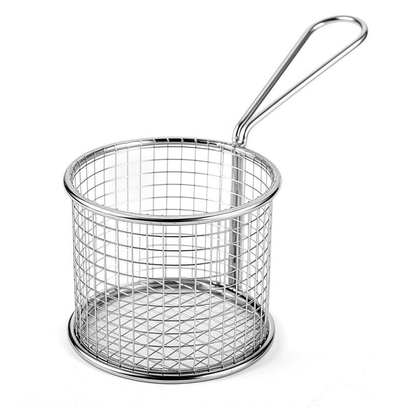 French Fry Stainless Steel Draining Basket for Restaurants and Snack Bars