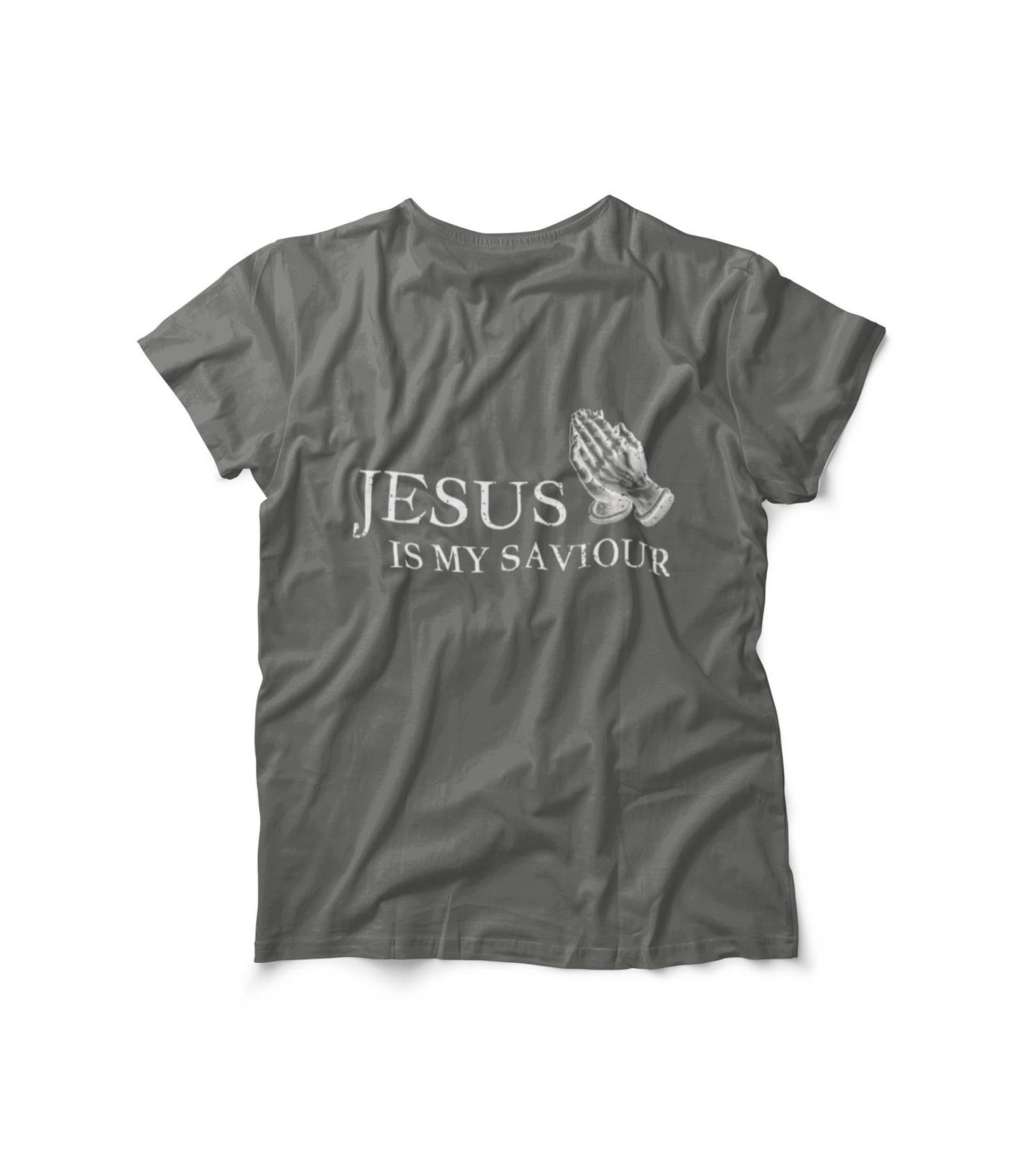 Jesus Is My Saviour T-shirt | Praying Hands Christian Tee L
