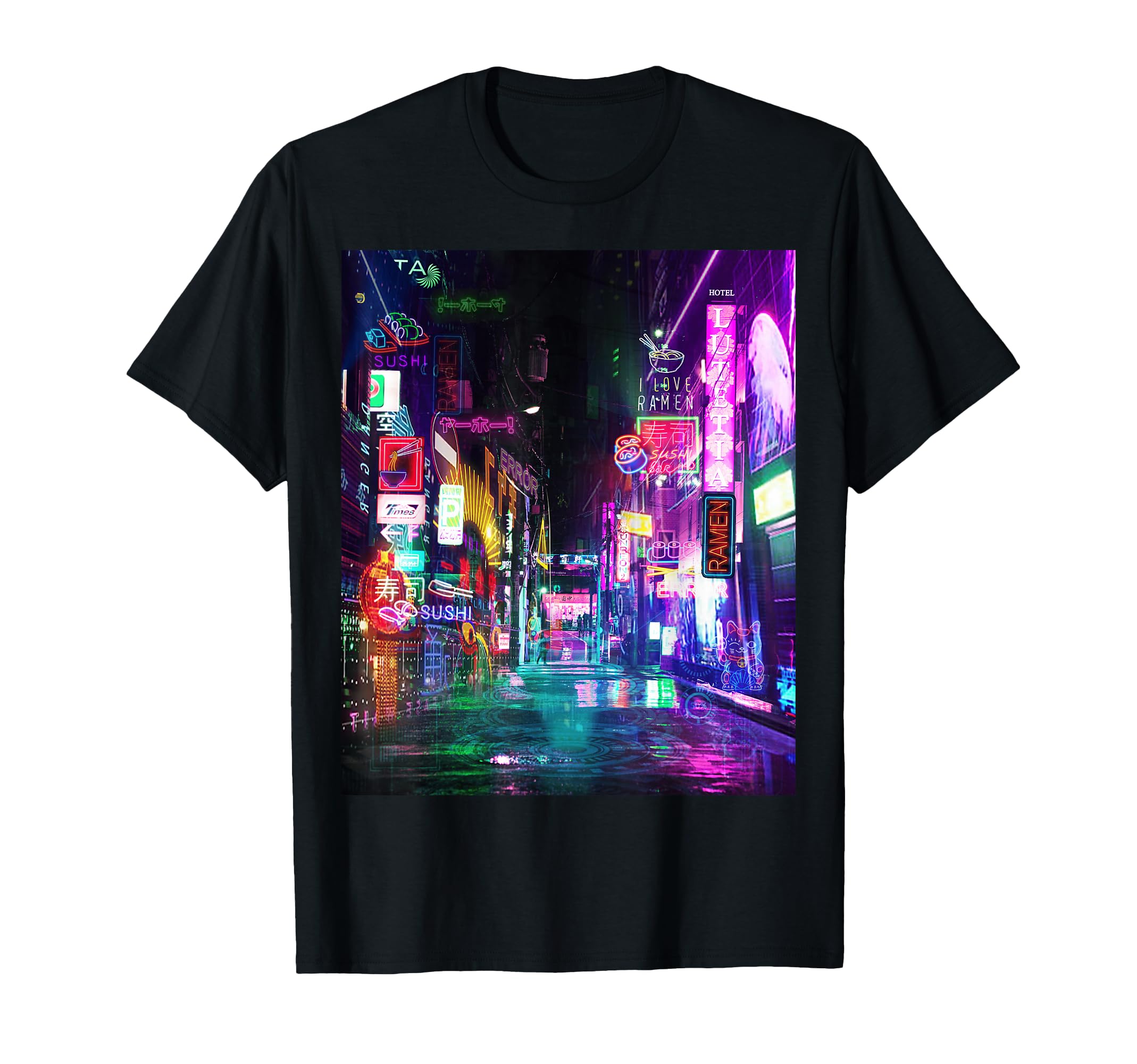 

Футболка Cyberpunk City SF Night Tokyo Japan Urban Noir Dystopia