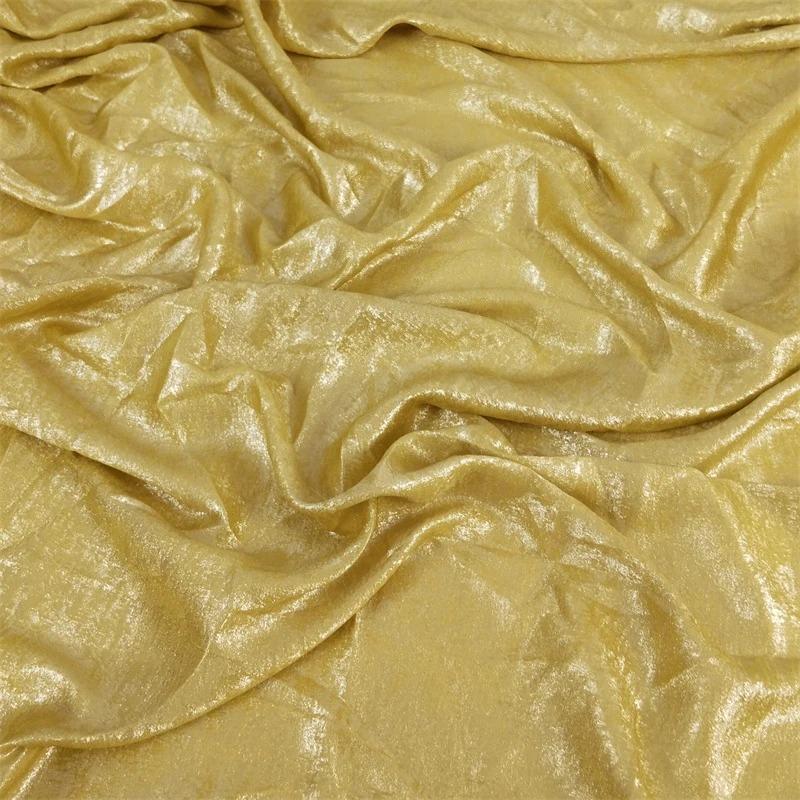 Wide 150cm Shiny Hot Stamping Stretch Luster Fabric For Diy Sewing Wedding Dress Hanfu Upholstery Sofa Curtain Background Cloth