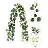 6FT Artificial Eucalyptus Garland Fake Eucalyptus Leaves Greenery Garland Faux Hanging Plants Vines for Wedding Backdrop Arch Wall Decor