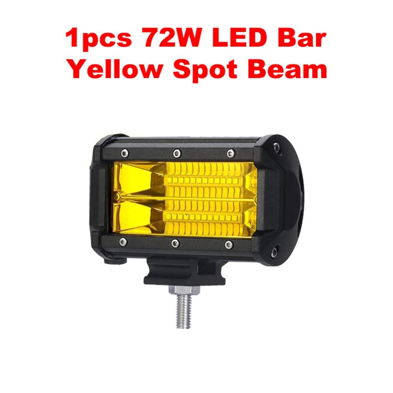 5'' LED Light Bar Spotlights 12V 24V 72W 5 Inch LED Work Light For Off Road Use ATV 4X4 UTV Boat Auto Truck Car LED Fog Lights