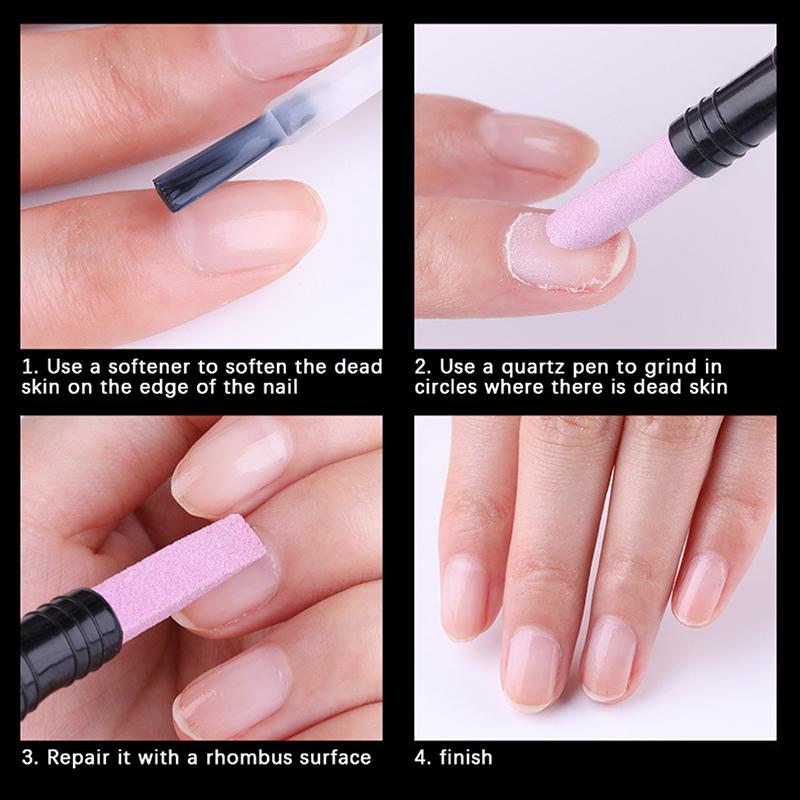 1 Stück Tragbarer Quarz Schleifstift Nagel Nagelhautschere Entferner für abgestorbene Haut Nagellack Maniküre Stick Nagelfeilen Zubehör Werkzeug