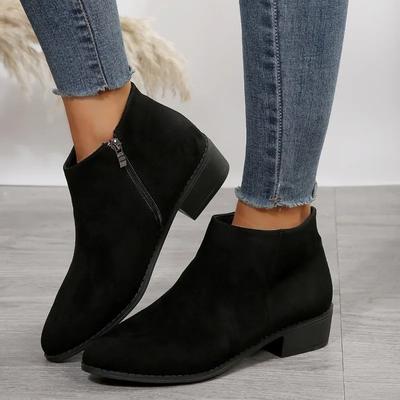 Fashion Women's Shoes 2024 New Solid Color Casual Short Boots Winter Pointed Women's Low Heel Comfortable Fashion Boots