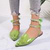 Women's Summer New Sexy Pointed Toe Shallow Mouth Comfort Sandals PU Leather Outdoor Casual Party Dress Women's Slippers