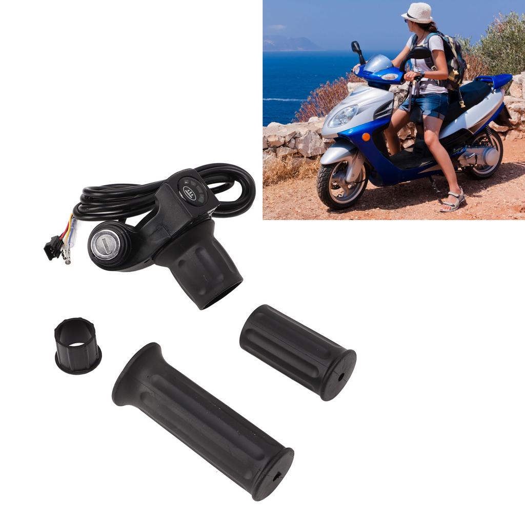 Electric Bike Throttle Grip 4 Lights Half Lock E Scooter Speed Twist Throttle Grips for Electric Bike Accessories 48V